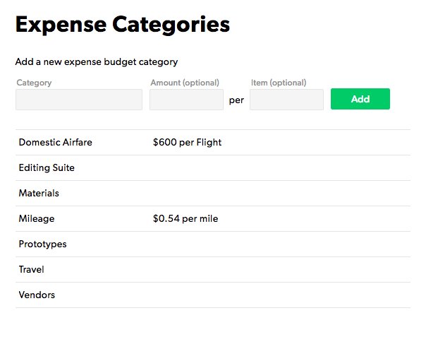 Manage expense categories | Smartsheet Learning Center